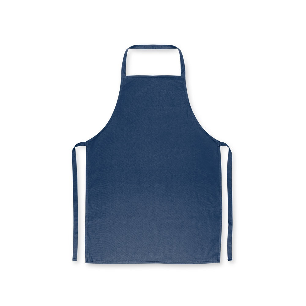 CUMIN promotional workwear garment in navy blue (detail view) with custom logo branding