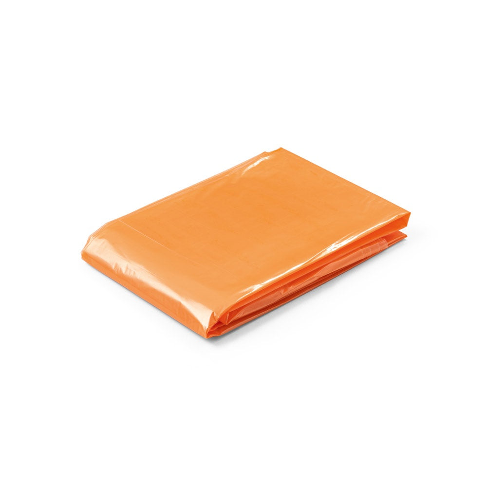 SANDRA promotional raincoat in orange with custom logo branding