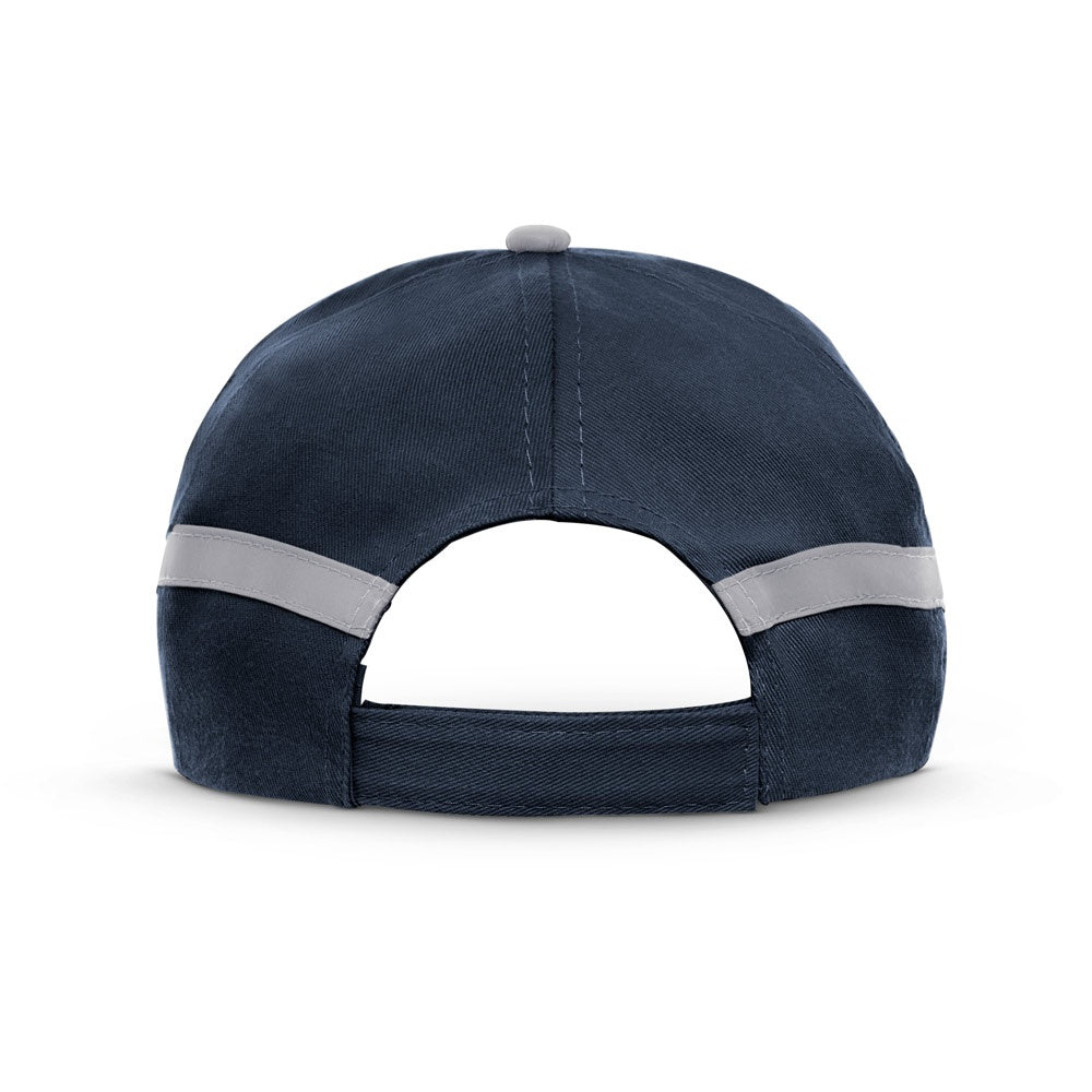 JONES promotional cap in blue (detail view) with custom logo branding