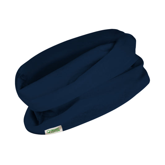 Stamina DELUN Organic cotton neck warmer in navy blue - promotional merchandise printed with your company logo