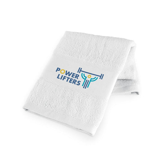 GEHRIG promotional towel in white with custom logo branding