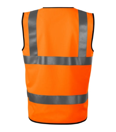 RIMECK HV BRIGHT Unisex safety vest in fluorescent orange - promotional clothing printed with your company logo