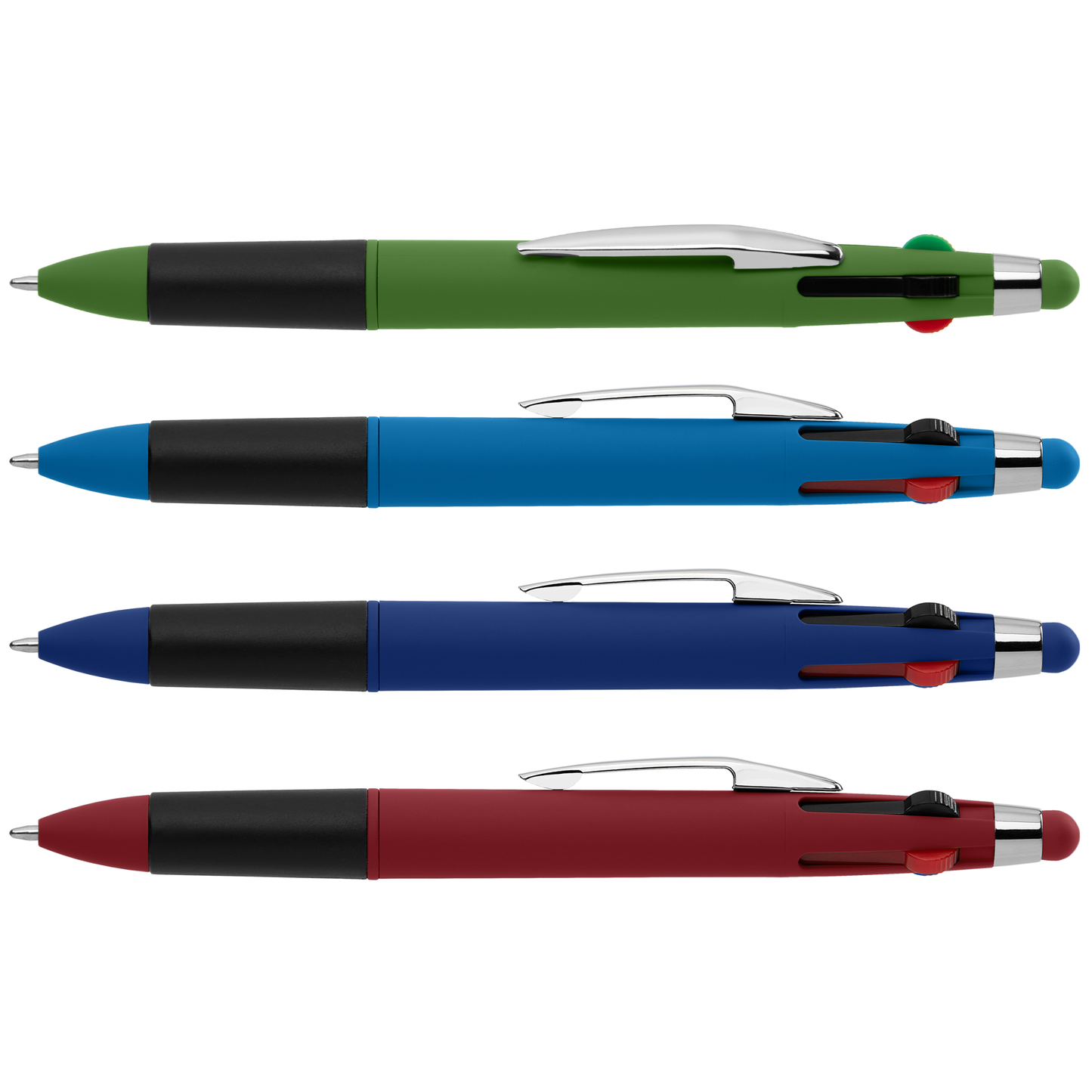 Quattro Softy Multi Ink with Stylus promotional pen in assorted colours printed with your company logo