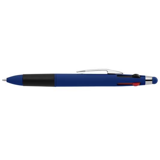 Quattro Softy Multi Ink with Stylus promotional pen in royal blue printed with your company logo