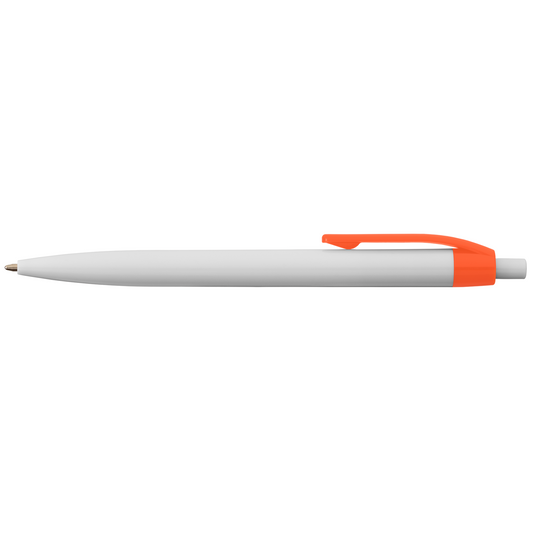 ColourFlow Recycled Plastic Pen promotional pen in orange printed with your company logo