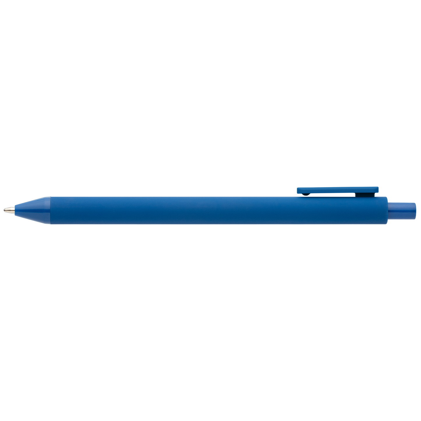 Bloom Recycled Plastic Retractable Soft Touch Pen promotional pen in royal blue printed with your company logo