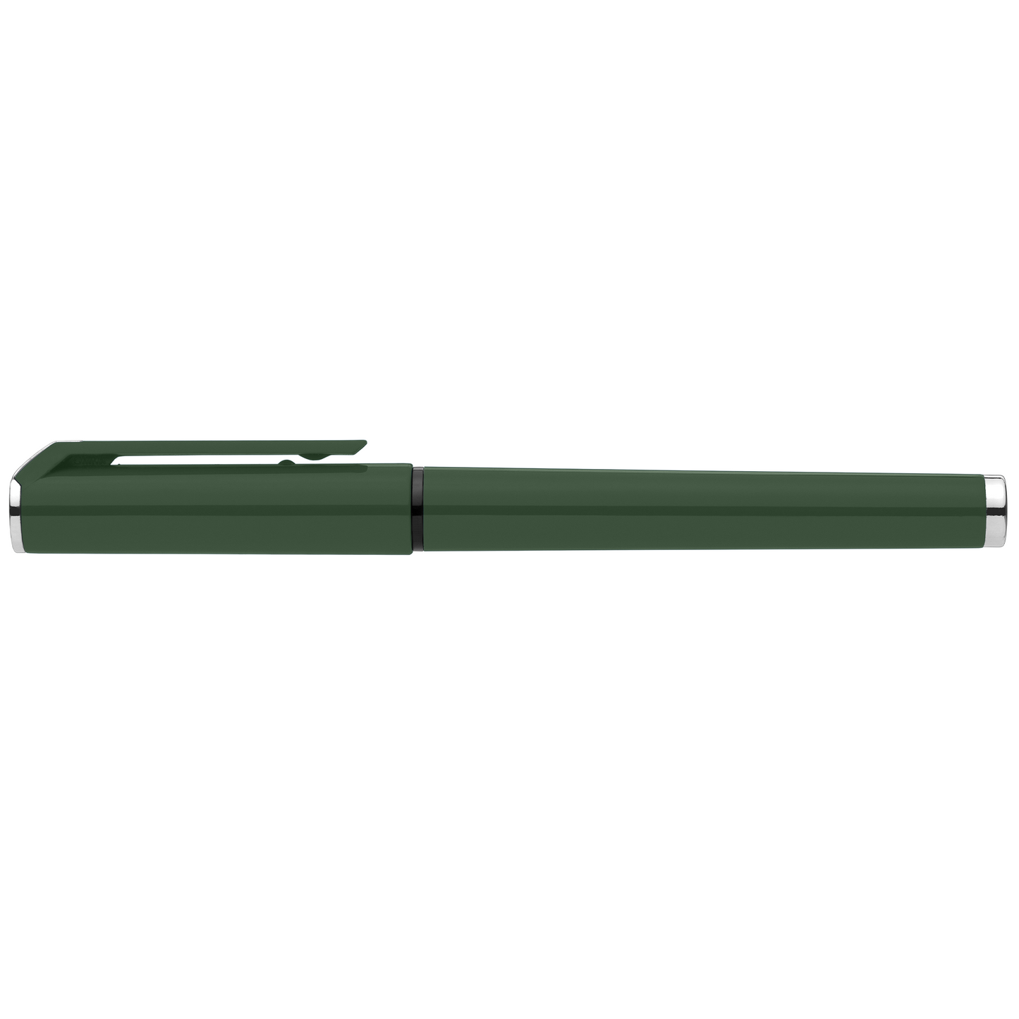 Islander Recycled Plastic Monochrome Gel Grip Pen promotional pen in forest green printed with your company logo