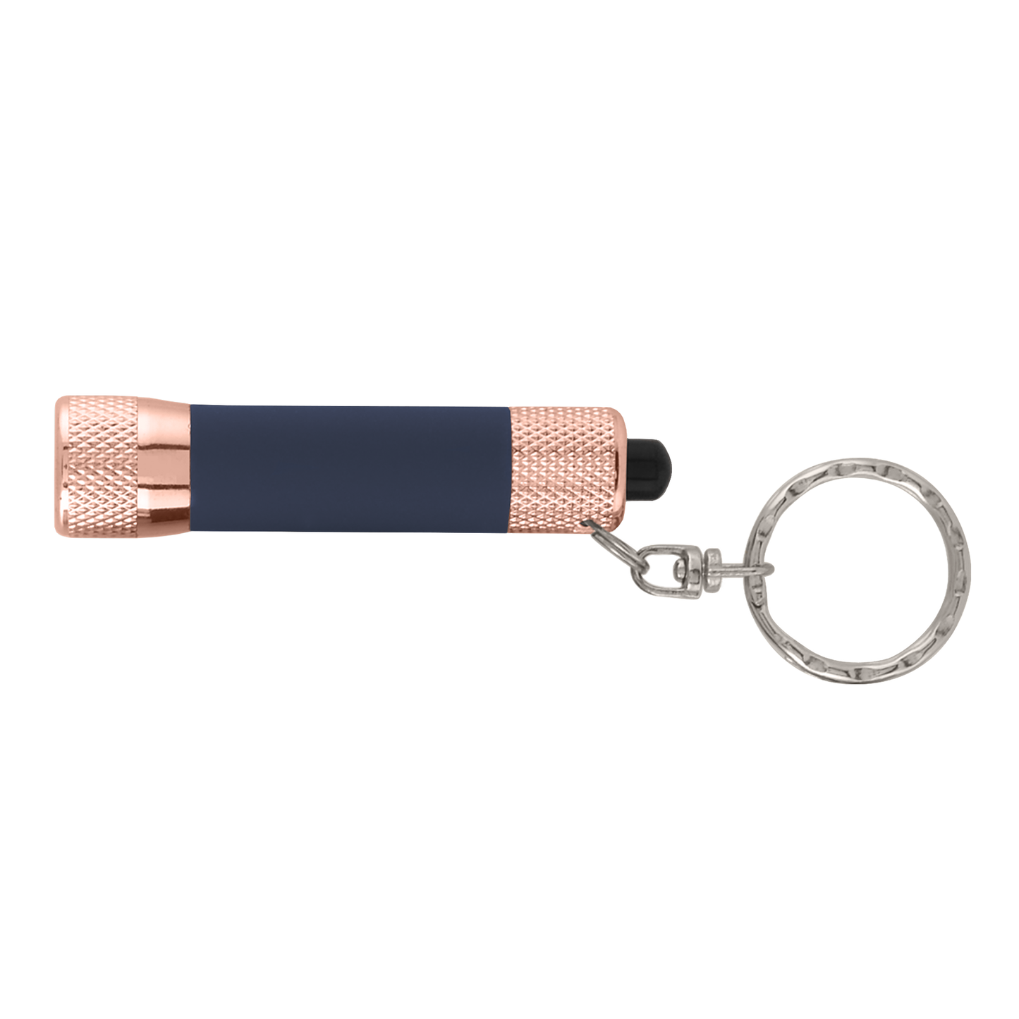 McQueen Softy Rose Gold Torch promotional camping item in navy blue printed with your company logo