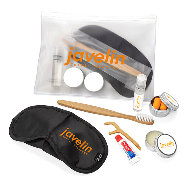 Set da viaggio in un portafoglio con cerniera A5 | Regali benessere firmati