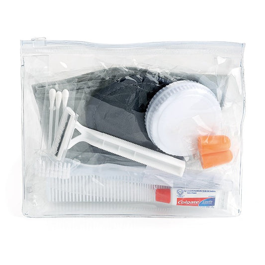 Essential Travel Amenity Kit In a Zippered Bag | Branded wellness gifts