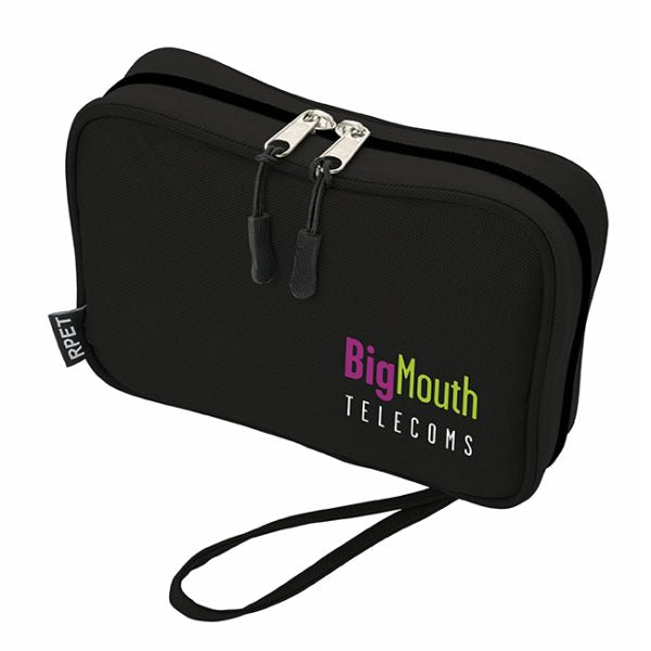 Cable Tidy / Gadget Kit Printed rPET Bag | Branded wellness gifts