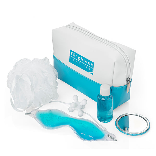 Set Benessere/Spa in una borsa blu e bianca | Regali benessere firmati