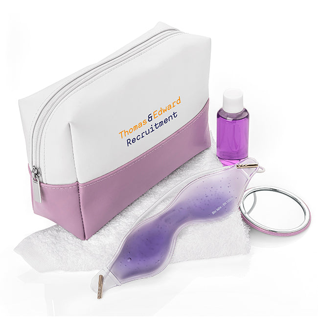 Set Benestar / Spa en una bossa blanca i violeta | Regals de benestar de marca
