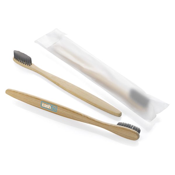 Cepillo de dientes de bambú con cerdas de carbón (18 cm) | Regalos de bienestar de marca