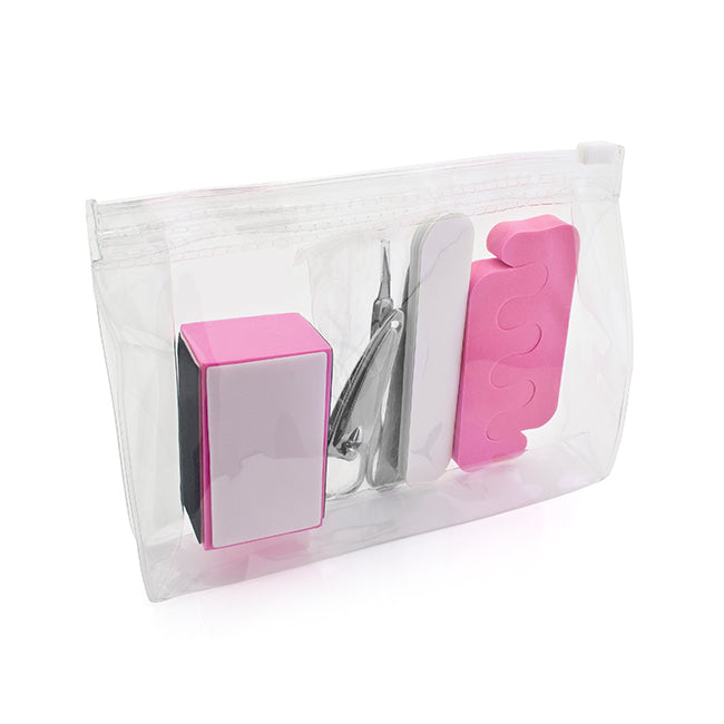 Set manicure da 6 pezzi in una borsa da toilette trasparente con cerniera in EVA | Regali benessere firmati
