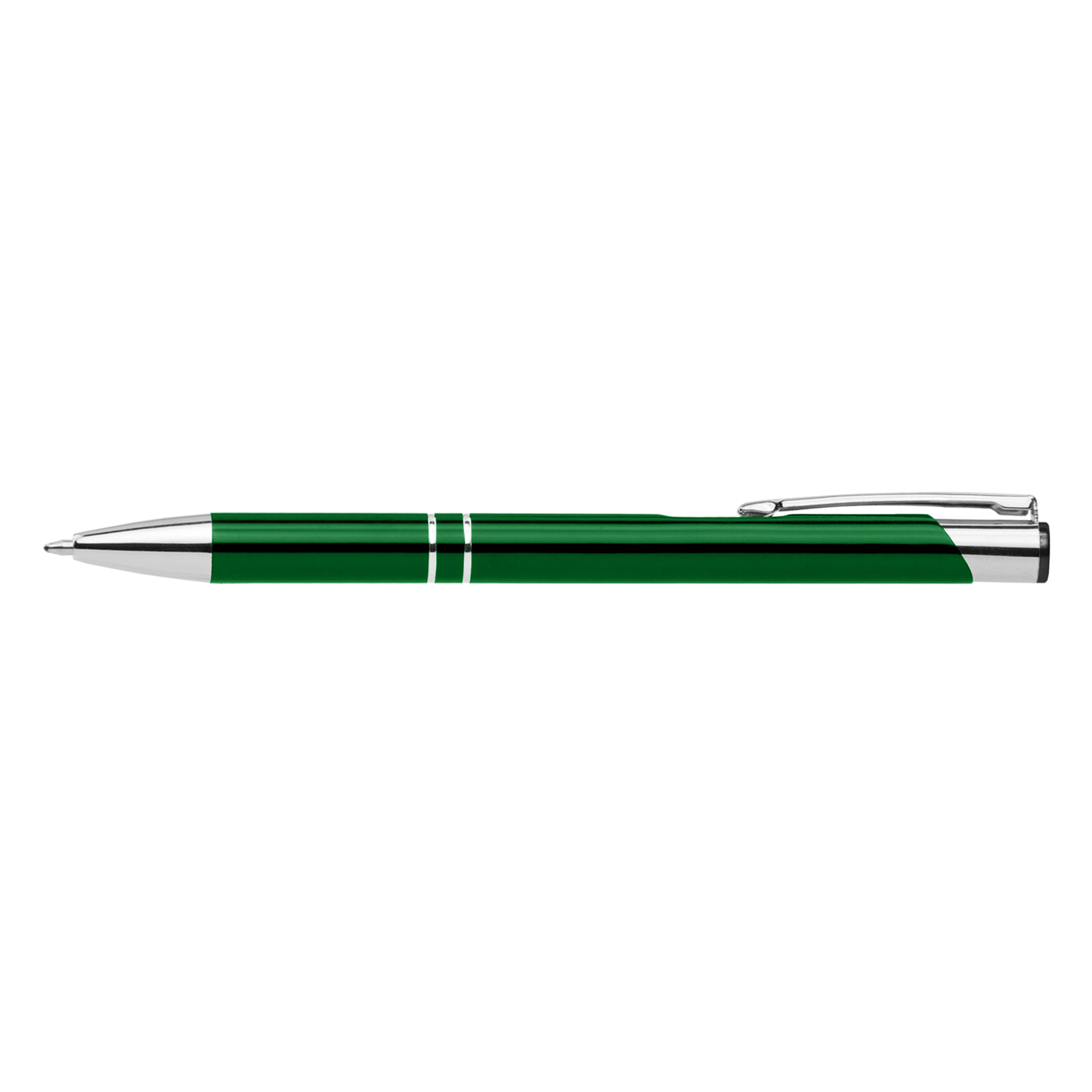 Crosby Shiny Pen promotional pen in green laser engraved with your company logo