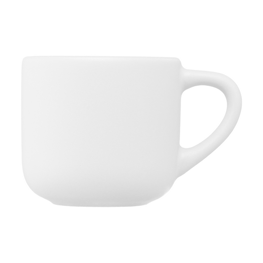 Alba Ceramic Matte Finish Espresso Mug promotional mug in white printed with your company logo