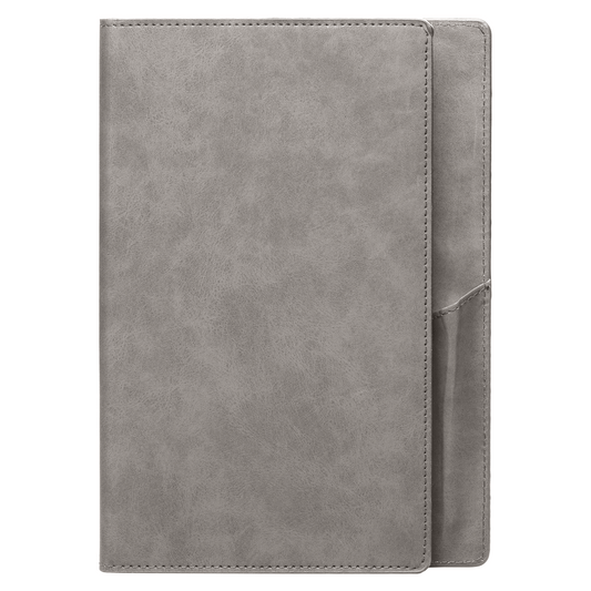 Memento PU Suede Texture Journal promotional notebook in cool gray printed with your company logo