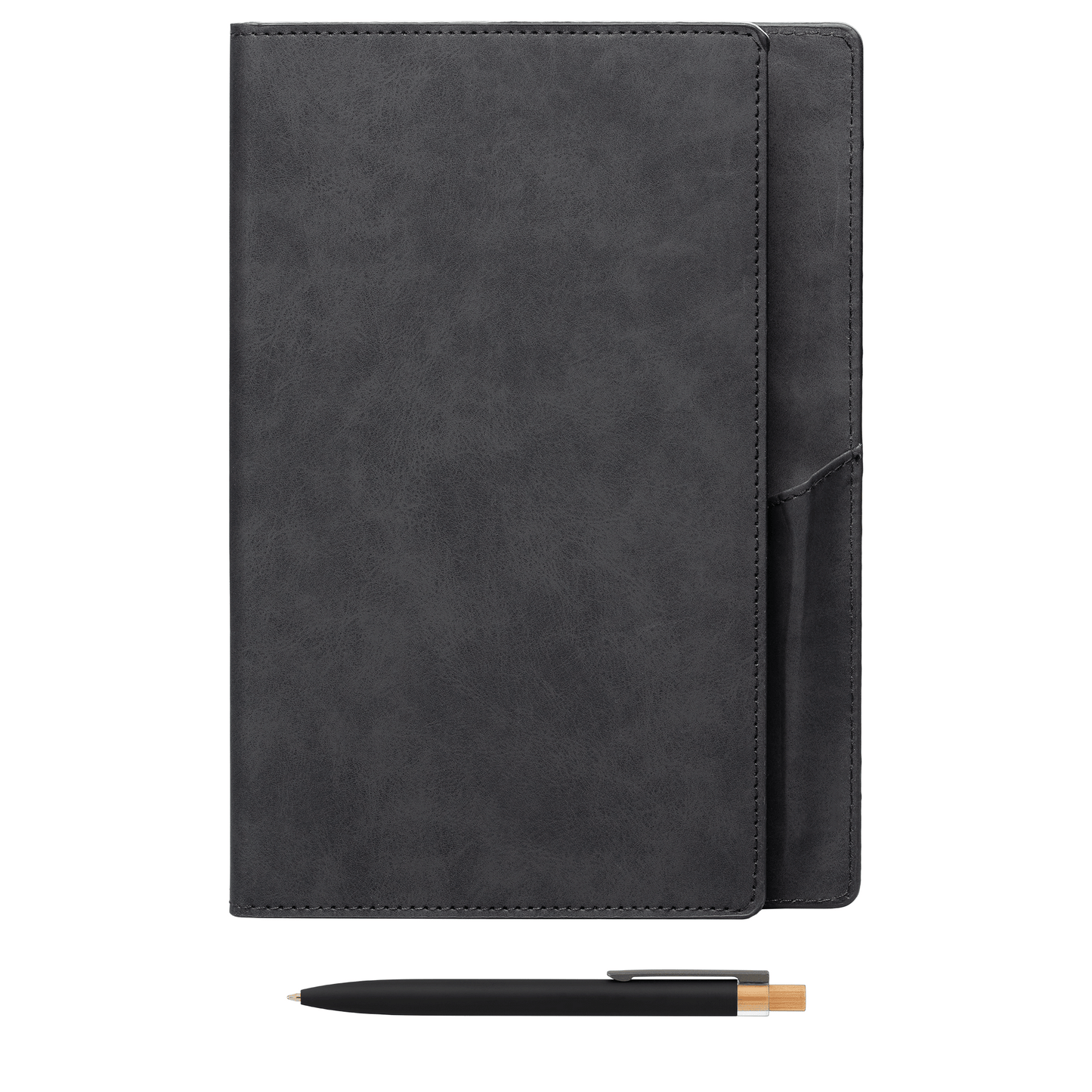 Memento Refillable Journal Set promotional notebook in black printed with your company logo