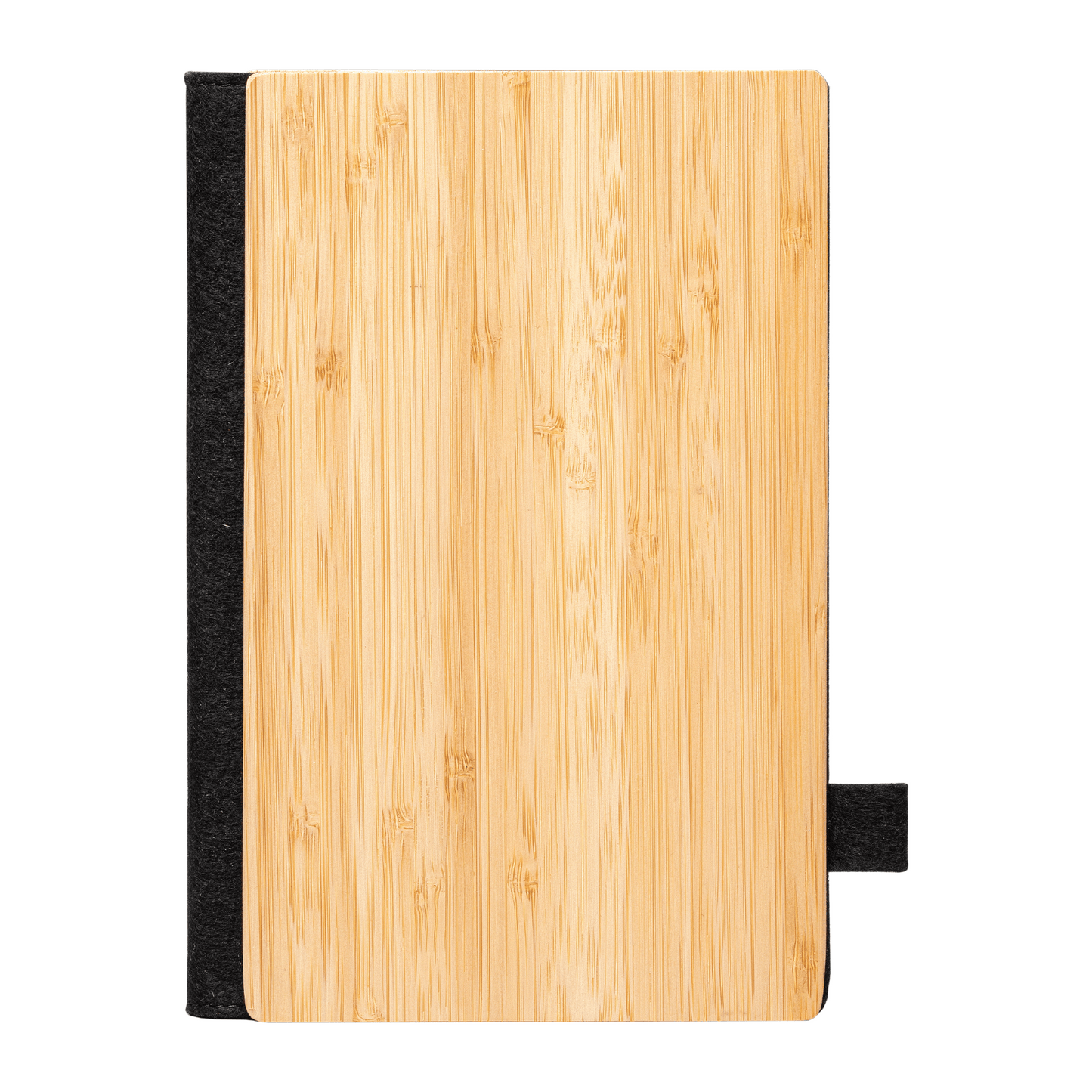 Wesen Bamboo Refillable Journal Set promotional notebook in black laser engraved with your company logo