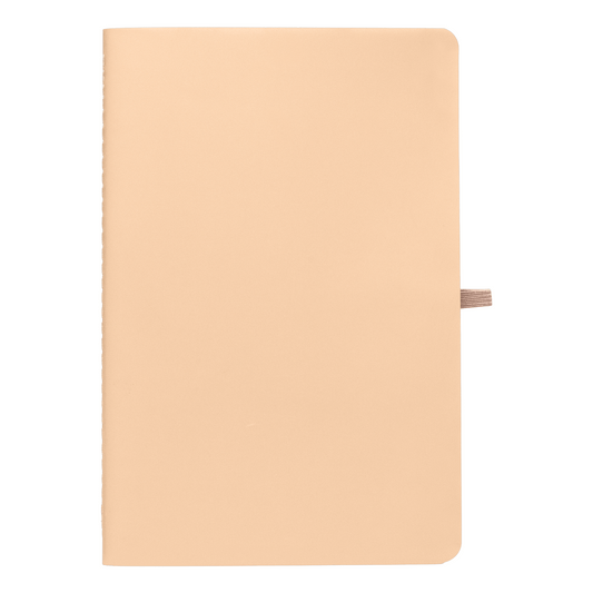 Monolith Stone Paper Soft Touch Lined Journal promotional notebook in dune printed with your company logo