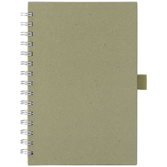 Terra Recycled Milk Carton FSC Paper Spiral Notebook promotional notebook in dune warm grey printed with your company logo