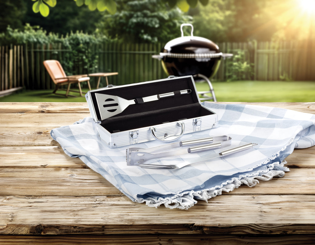3 pcs barbecue set in aluminium box
