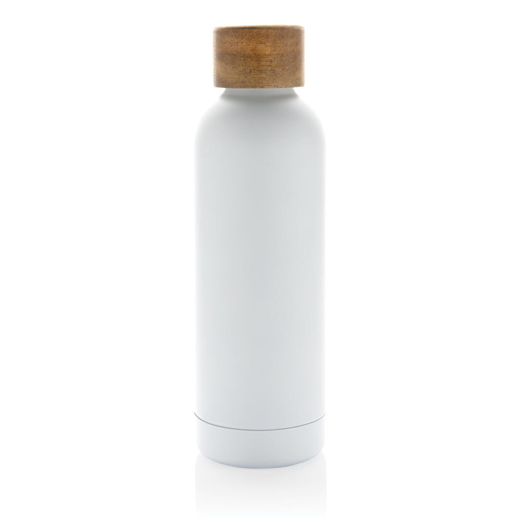 Wood RCS certified recycled stainless steel vacuum bottle