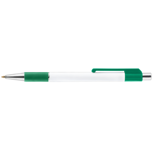 Astaire Grip Pen promotional pen in green printed with your company logo