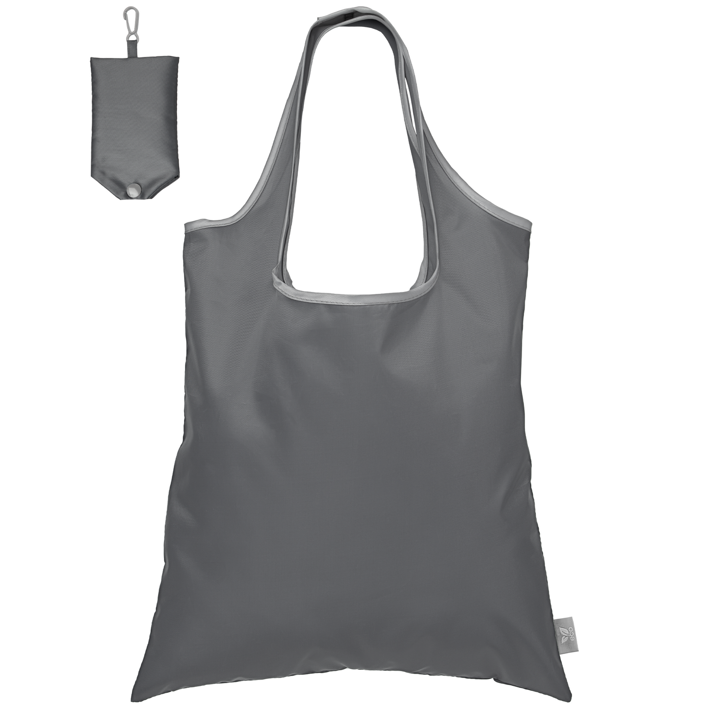Santorini promotional tote bag in cool gray printed with your company logo