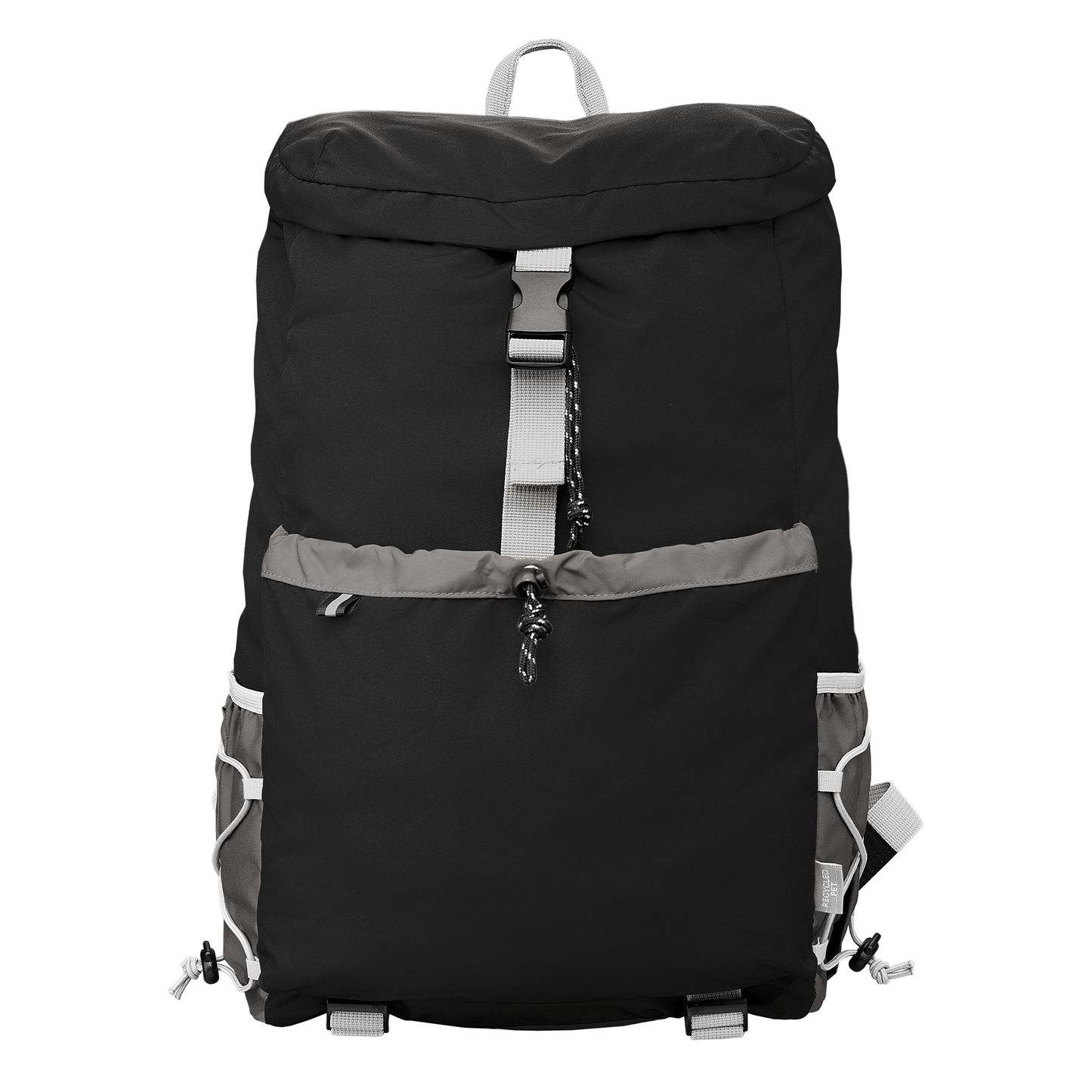 Tilden Recycled Laptop Utility Backpack promotional backpack in black printed with your company logo
