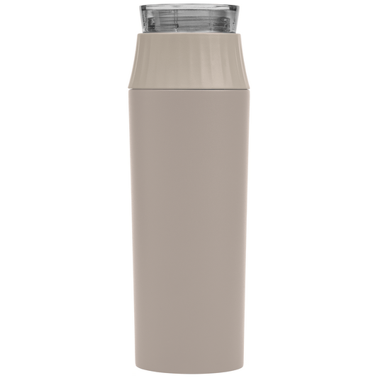 Majesty Recycled Stainless Steel Leakproof Lid Bottle promotional bottle in dune warm grey printed with your company logo