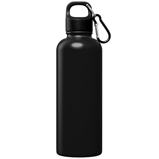 Portland Plus Recycled Stainless Steel Water Bottle promotional bottle in black printed with your company logo