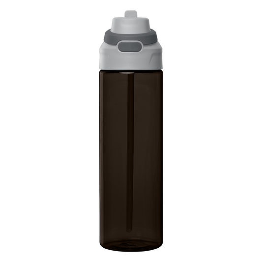 Lynk rPET Flip-Straw Single Wall Bottle promotional bottle in black printed with your company logo