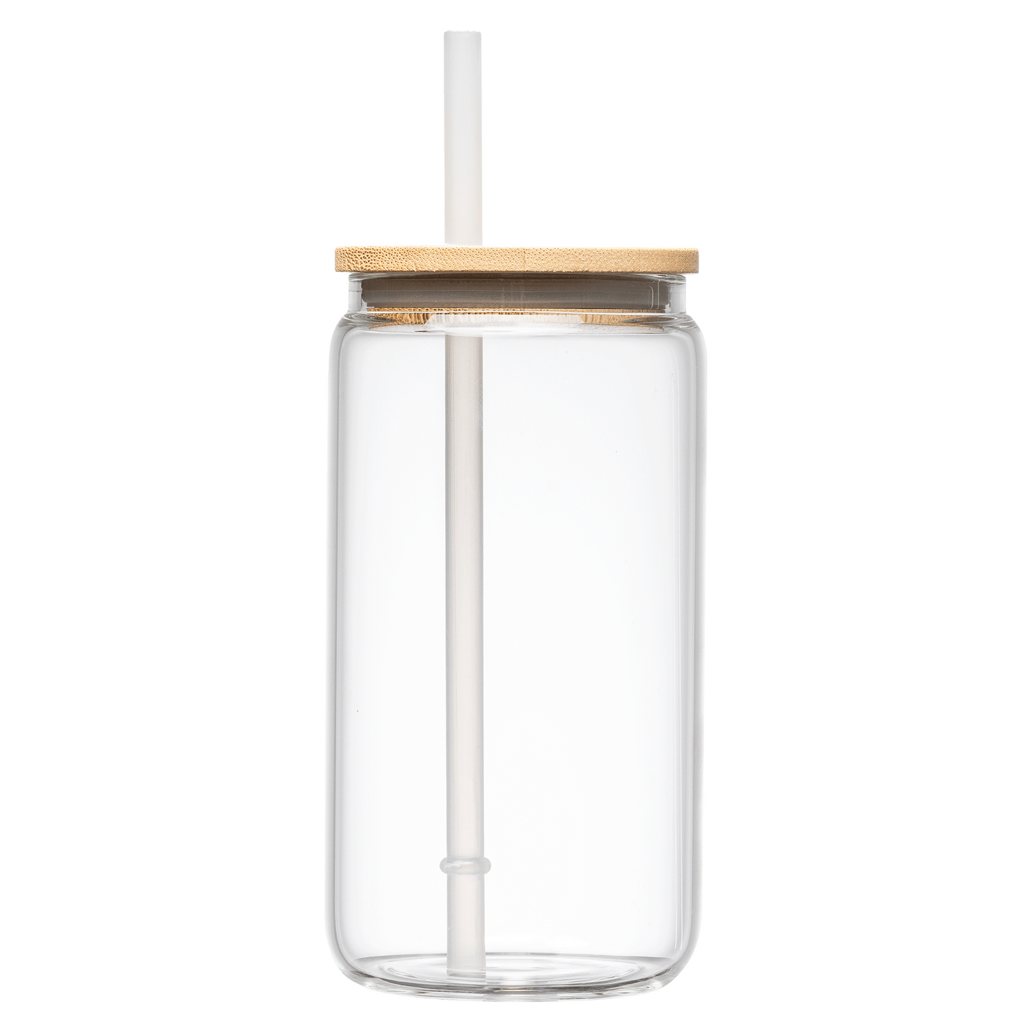 Cádiz Glass Bamboo Lid Tumbler promotional travel cup in transparent printed with your company logo