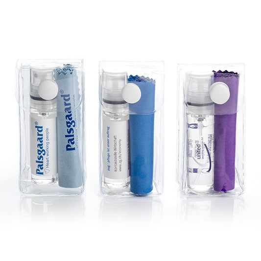 2 Piece Glasses and Screen Cleaning Pocket Sized Kit | Branded wellness gifts
