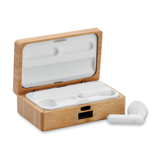 OREBAM - Auricolari TWS in custodia di bambù