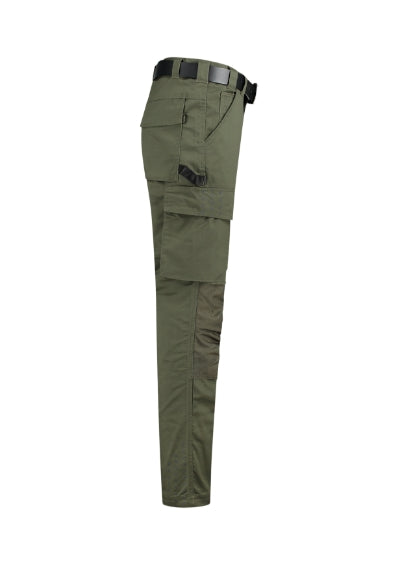 TRICORP WORK PANTS TWILL CORDURA Unisex work trousers in army - promotional clothing printed with your company logo