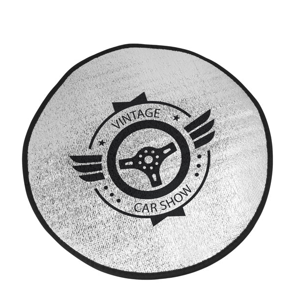 Stamina BORA White foam car sun shield in black - promotional merchandise printed with your company logo