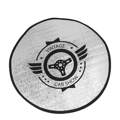 Stamina BORA White foam car sun shield in black - promotional merchandise printed with your company logo