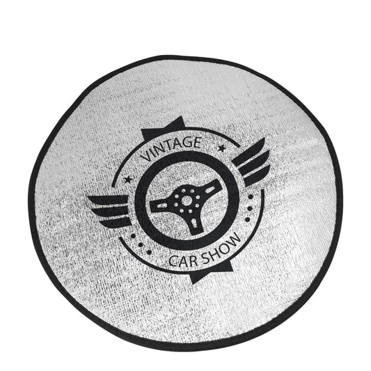 Stamina BORA White foam car sun shield in black - promotional merchandise printed with your company logo
