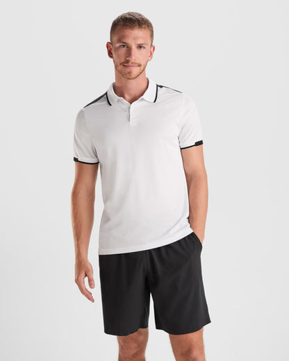 ROLY TAMIL Men's polo shirt in white/black - promotional clothing printed with your company logo