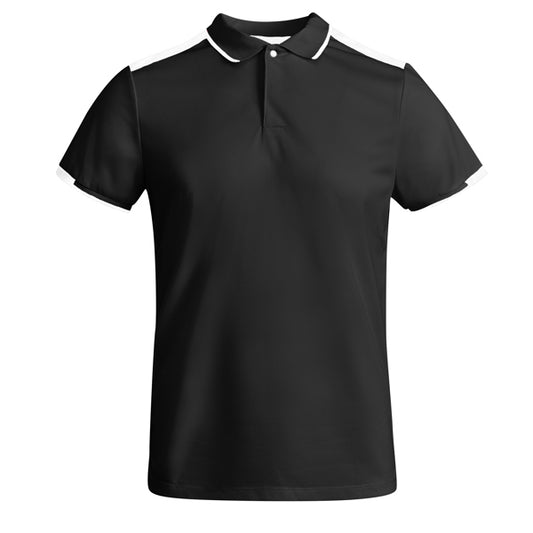 ROLY TAMIL Men's polo shirt in black/white - promotional clothing printed with your company logo
