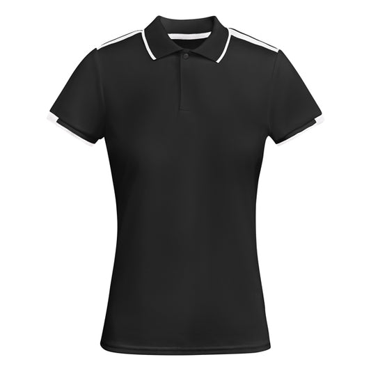 ROLY TAMIL WOMAN Women's polo shirt in black/white - promotional clothing printed with your company logo