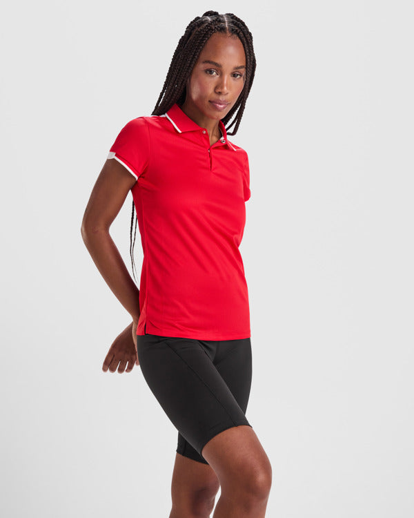 ROLY TAMIL WOMAN Women's polo shirt in white/black - promotional clothing printed with your company logo
