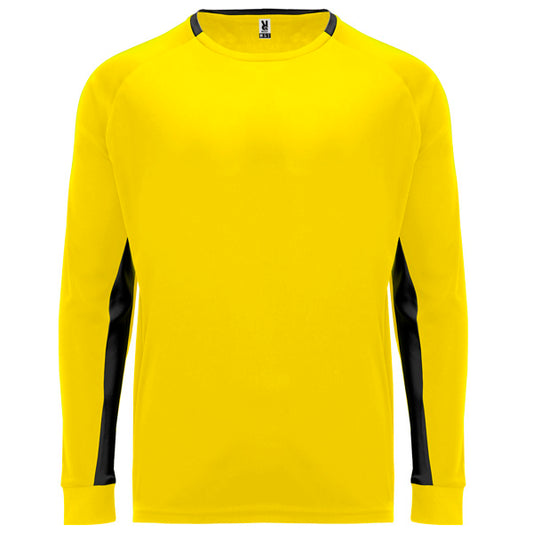 ROLY PORTO Men's long-sleeve T-shirt in yellow/black - promotional clothing printed with your company logo