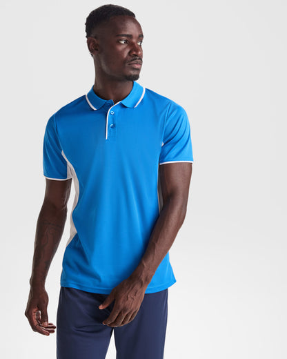 ROLY MONTMELO Men's polo shirt in white/black - promotional clothing printed with your company logo