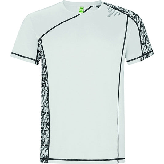 ROLY SOCHI Men's T-shirt in white run print - promotional clothing printed with your company logo
