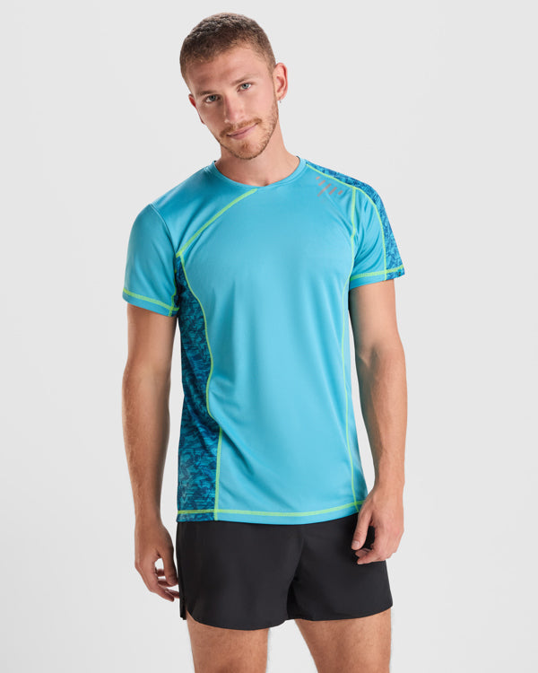 ROLY SOCHI Men's T-shirt in black run print - promotional clothing printed with your company logo