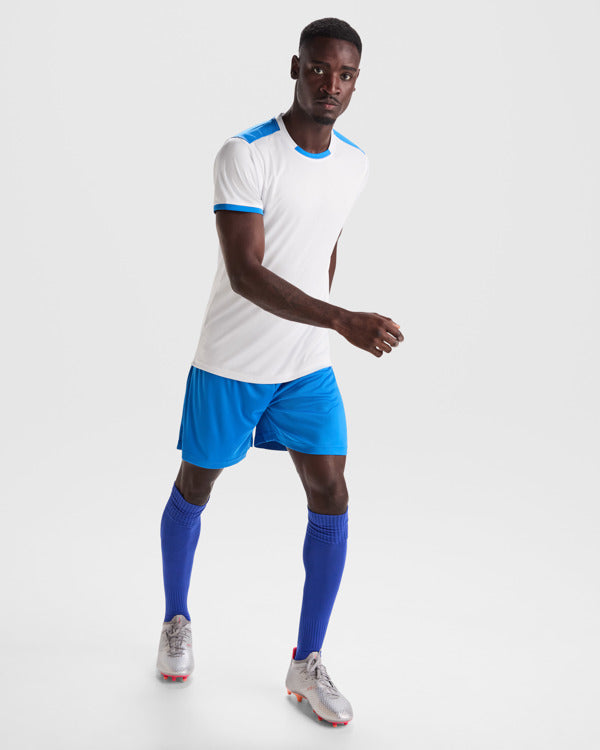 ROLY RACING Men's sports set in white/royal blue - promotional clothing printed with your company logo